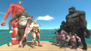 King Kong + Gorilla + Goro Boxing Ring Challenge | Colossal+Beast+Eren+ Armored Titan vs Kong - ARBS
