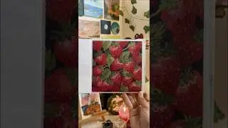 Strawberry painting tutorial #shorts #trending #feed #painting #strawberry #howto #viral #gouache