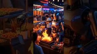 AI Robot Street Food Master#youtubeshorts #foryou #cooking #airobot #foodstreet #public #uk