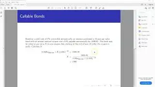 Callable Bonds Example