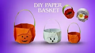 EASY Origami HALLOWEEN PUMPKIN BUCKET Tutorial