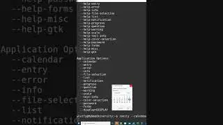 Linux: Use apt install zenity and open the current month calendar in a nice GUI dialogue box
