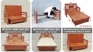 Wooden Armchair Bed For Narrow Room | Ghế Kết Hợp Giường Cho Phòng Hẹp | Do Go 24H