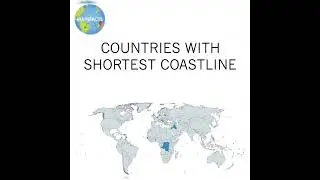 Countries with the shortest coastline! #map #coast #youtubeshorts #peace