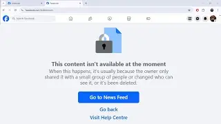 This content isn't available at the moment Facebook Page