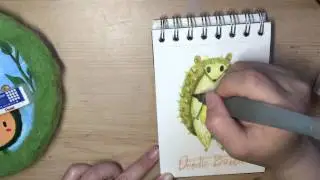 【DB Friends】How to Draw and Paint a Durian Hedgehog in Watercolor