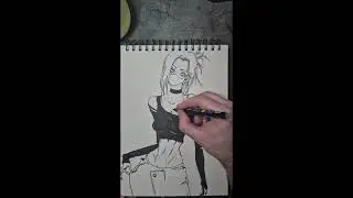 I draw a girl in a mask using black marker :)