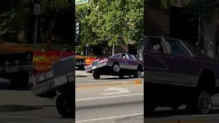 Lincoln Town Car LOWRIDER TIPPING IN 3 WHEEL MOTION! Classic Car Cruising in East Los Angeles!