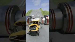 School bus bollard crash video #beamngdrive #automobile #crash #beamng #car #driving #autodriver