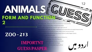 Important guess papers  | Zool 213 | Animal form and function 2