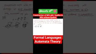 NFA with Epsilon to NFA without Epsilon #cse #Telugu #flat