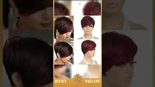 Short Black & Red Pixie Wig