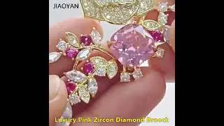 Luxury Diamond Broches Femmes Pink Brooch Pin Zircon Crystal Brooches Flower Broches Women