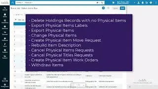 Alma November 2023 Release: Update Holdings via Batch Jobs
