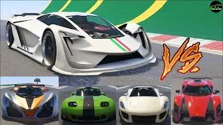 GTA 5 - Top Speed Drag Race (Pegassi Tezeract vs. X80, Cyclone, Entity, 811, Vagner, Banshee, etc.)