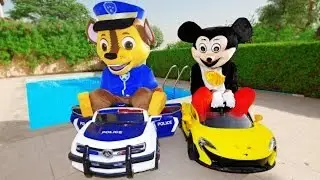 Mickey Mouse Arrested by Paw Patrol Chase! Crazy Adventure with Spiderman & Joker