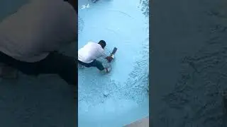 swimming pool base coat waterproofing. #swimmingpool #construction #waterproofing #waterproof #civil