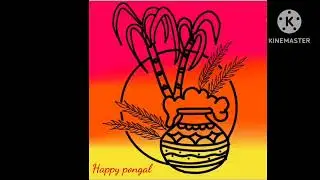 Learn how to draw pongal pot, sugar cane. Step by step. 