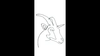Goat head one line drawing./ Goat head nonstop line drawing./ #Shorts