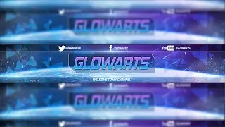 YouTube Banner #3| Free GFX Template | PSD w/Download 2D | GlowArts ★