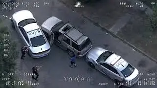 LMPD Air 30 take down video on the arrest suspect Brandon Conley charged on 8-27-25.
