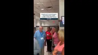 Family of Crystal Rogers hug following guilty verdict of Brooks Houck