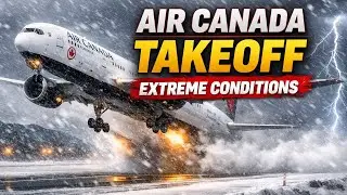 Air Canada Plane Takeoff in Extreme Conditions 😱Heavy Air Canada Aircraft Power Takeoff 🔥 Canada 