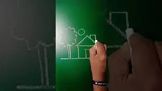 easy house tree screnary drawing #shorts 😍😍😍😍