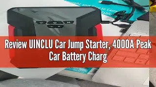 Review UINCLU Car Jump Starter, 4000A Peak Car Battery Charger with Air Compressor, 12V Jump Box for