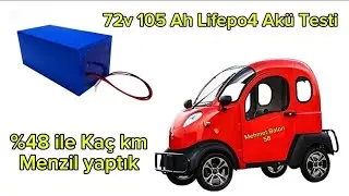 72v 105 ah lifepo4 Akü ile 66.5 km yolda %48 harcadık Test videosu