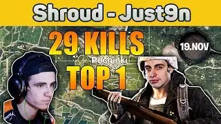 Clean Pochinki- Shroud and Just9n 29 KILLS SQUAD FPP [NA] - PUBG Highlight TOP 1 #10