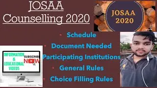 Josaa Counselling 2020 | All details explained | Documents Needed | Important dates
