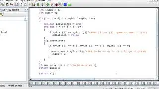 given an integer array and three integers, find lowest index that all integers have been seen - java