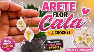 Aretes Flor Cala a Crochet 🌸 | Tutorial Fácil Paso a Paso”