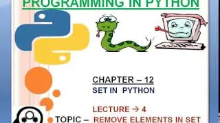 CHAPTER 12 :4.Remove Methods  In Set  |Python complete tutorial course in hindi|  