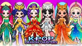 K-Pop Demon Hunters 🐉 Mythical Spirit Goddesses Transformation | DIY Fashion Paper Dolls Glow Up