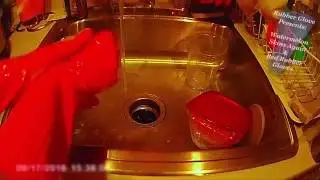Watermelon Skins Again , Red Rubber Gloves , Scrubbing Sink & Noises - ASMR