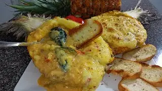 PIÑA RELLENA DE MARISCOS RECETA FACIL DE PREPARAR