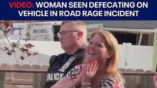 Woman seen defecating on car in road rage incident