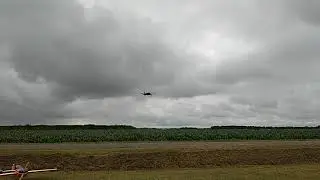 Landing P47 giant scale rc plane slow motion