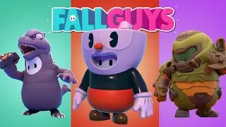 All Fall Guys Collaborations with Video Games | Cuphead and Mugman, Godzilla, DOOM & more!