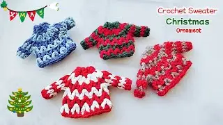 Crochet Christmas sweater ornaments