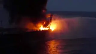 Tanker with 270,000 metric tons of crude oil catches fire off Sri Lanka