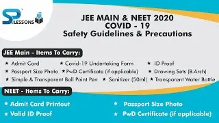 JEE MAIN and NEET Guidelines 2020 | Covid - 19 Student Safety Instructions