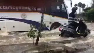 Heavy rain water at uppal (Hyderabad)