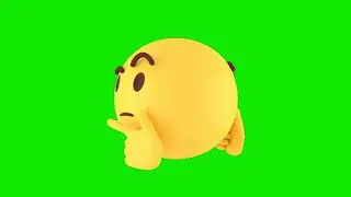 surprised, thinking smiley emoji cartoon animated UHD green screen videos for youtubers.