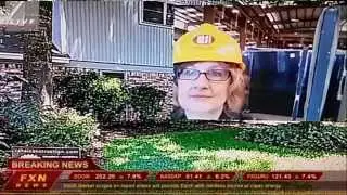Newscast of stressful kitchen remodel and lawn problem