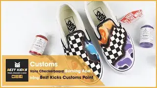 BEZT KICKS | Customs VANS Checkerboard Customs Burning Ape.