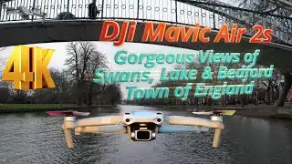 4k UHD Best Aerial Tour over Lake, Boats & Ducks @ Bedford England UK, New DJi Mavic Air 2s Drone