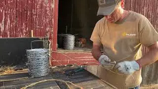 Joining two strands of barb wire